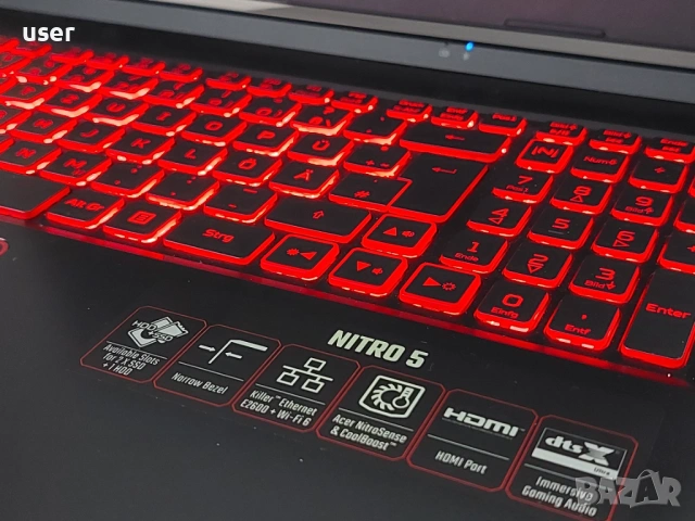 16GB RAM, GTX 1650Ti 4GB, Core i5-10300H, 15.6" FULL HD 144Hz геймърски лаптоп Acer Nitro 5 AN515, снимка 3 - Лаптопи за игри - 54042604