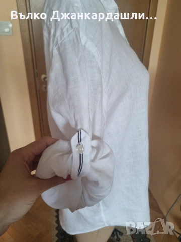 Мъжка ленена риза Zara, размер L, снимка 4 - Ризи - 53094235