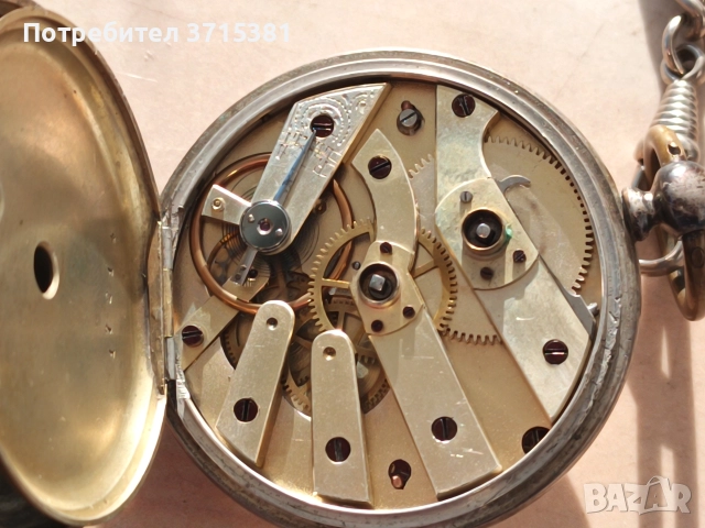 Сребърен джобен часовник , снимка 5 - Джобни - 52971156