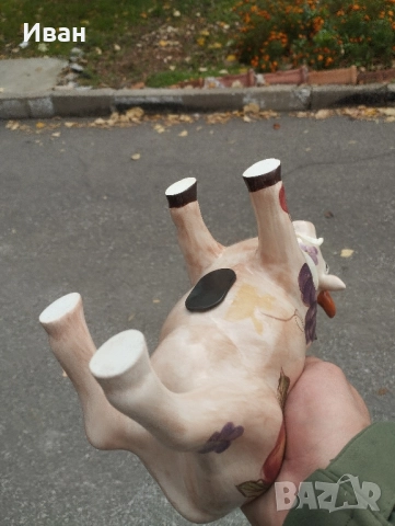Порцеланова декоративна фигурка на крава-касичка,, снимка 11 - Декорация за дома - 52370564