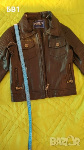 Детско кожено яке за МОМИЧЕ рр 3-4г, снимка 3 - Детски якета и елеци - 52134469