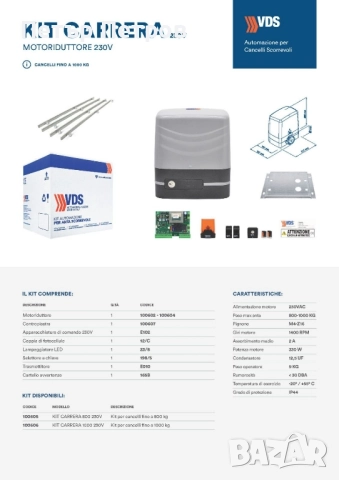 Автоматика за плъзгащи врати 1000кг, снимка 2 - Електродвигатели - 41105124