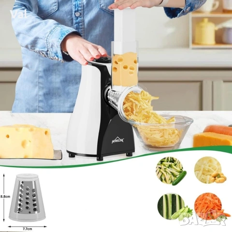 Електрическо ренде 5-в-1 HOMELUX – Мултифункционална резачка за зеленчуци, плодове и други, снимка 5 - Аксесоари за кухня - 53905183