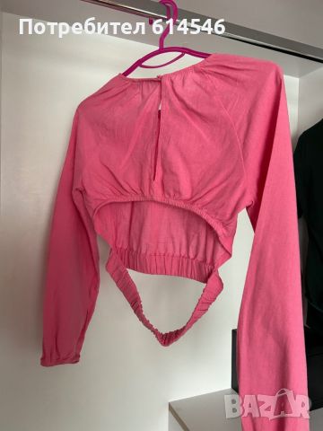 Блуза от лен Bershka, снимка 2 - Блузи с дълъг ръкав и пуловери - 46365341