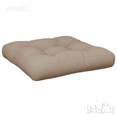 vidaXL Палетна възглавница, таупе, 60x61,5x10 см, текстил