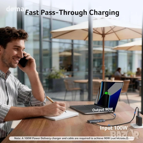 Acer 6-в-1 USB C хъб 10Gbps, USB C към HDMI адаптер 4K@60Hz, 2×USB-C 3.2, 1×USB A 3.2, 1×USB 2.0, снимка 6 - Кабели и адаптери - 54217906