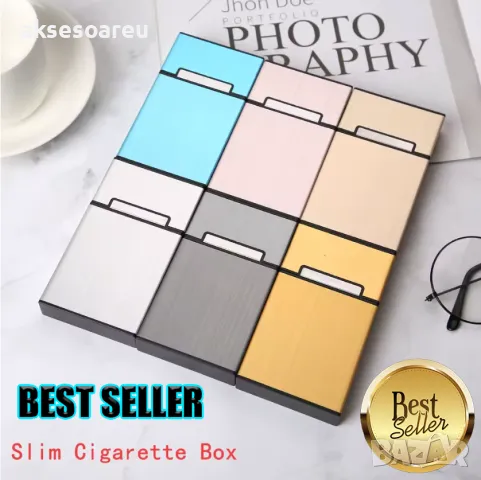 Алуминиева нова табакера кутия Слим Slim за тънки цигари мурати слим Murati slim контейнер съхранени, снимка 18 - Други - 50223052