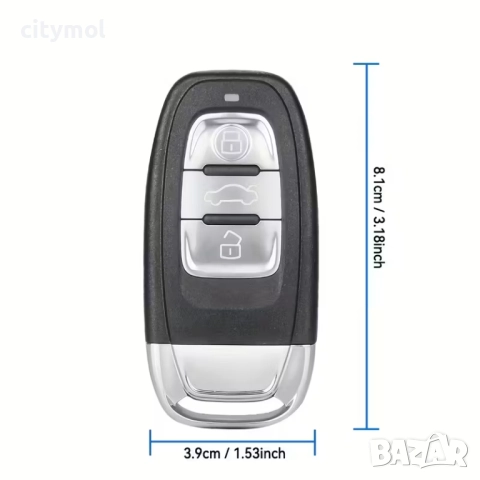 Кутийка за ключ с 3 бутона за AUDI A2/A3/A4/A6/A8/RS4/RS5/Q5/Q7/S4/S7/S8, с острие, снимка 3 - Аксесоари и консумативи - 52078057