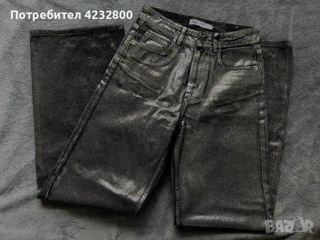 Лъскави дънки ZARA, снимка 1 - Дънки - 47216700