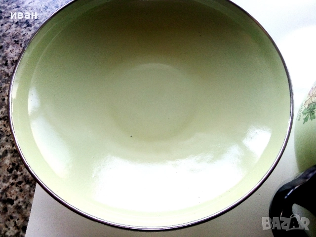 Стара неупотребявана емайлирана тенджера "МЗ Брацигово", снимка 4 - Антикварни и старинни предмети - 52886377