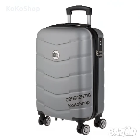 Куфар на колелца-41.5x26.5x67 см./сив куфар на колелца 