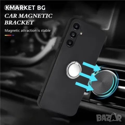 Samsung Galaxy M55 5G Удароустойчив Ring Holder TPU Калъф и Протектор, снимка 4 - Калъфи, кейсове - 46902715