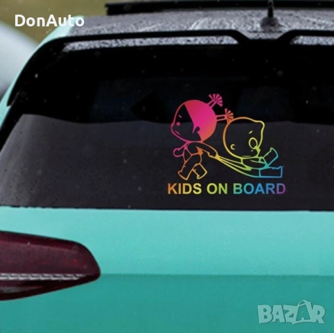 Стикер за автомобил “Kids On Board“, снимка 2 - Аксесоари и консумативи - 51633557