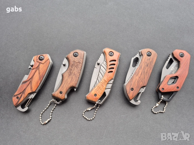 Сгъваеми джобни ножчета BUCK с дървена дръжка, снимка 4 - Ножове - 50667665