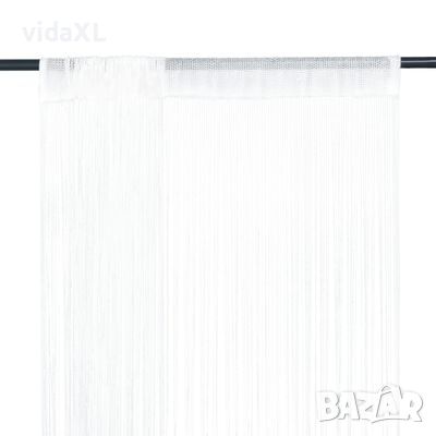 vidaXL Пердета ресни, 2 бр, 140x250 см, бели(SKU:132399, снимка 1 - Други стоки за дома - 45612584