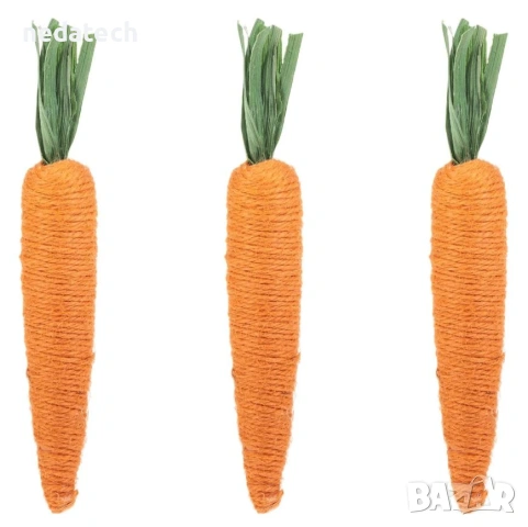 Декоративни моркови с връв, 16см, 3 бр., снимка 2 - Декорация за дома - 53259073