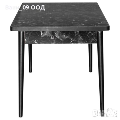 Разтегателна трапезна маса в цвят черен мрамор , снимка 4 - Маси - 45843355