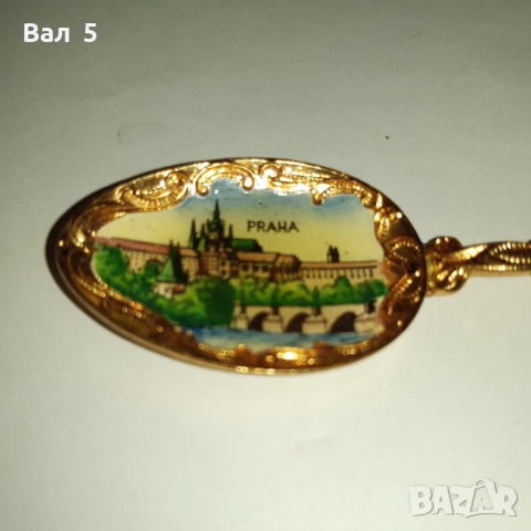 Изящна стара сувенирна лъжичка с емайл - ПРАГА, снимка 2 - Антикварни и старинни предмети - 51932805