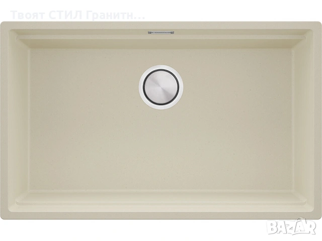 Бежова кухненска мивка за вграждане под плот Прага 80 Level 760 x 470 мм