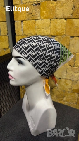 Копринен шал Висококачествена материя  Включена е кутия с марка 45x45 см fendi, снимка 8 - Шалове - 53289082