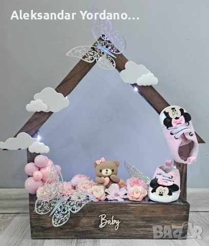 3Д бебешка визитка.Луксозен подарък за изписване ,погача, кръщене., снимка 7 - Мебели за детската стая - 53658113