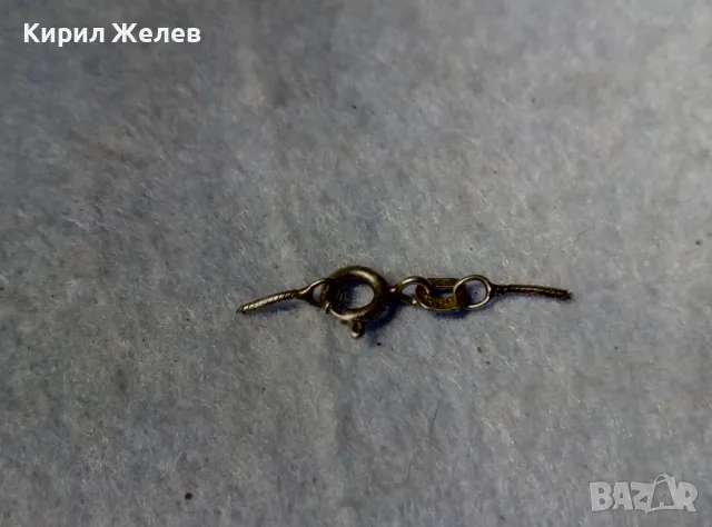 СТАРА СРЕБЪРНА ЗАКОПЧАЛКА СРЕБРО 925 с БЯЛА ПОЗЛАТА КАРАБИНКА За ГРИВНА КОЛИЕ ВЕРИЖКА 49919, снимка 5 - Други - 49517943