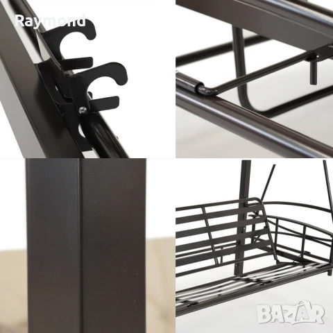 Луксозна градинска люлка Marbella с шатра и мрежа – трансформираща се в легло, снимка 18 - Градински мебели, декорация  - 51188226