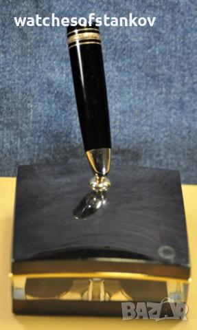 "MONTBLANC" 147 Traveler LeGrand Fountain pen&Desk Crystal Stand sets., снимка 3 - Ученически пособия, канцеларски материали - 51705992