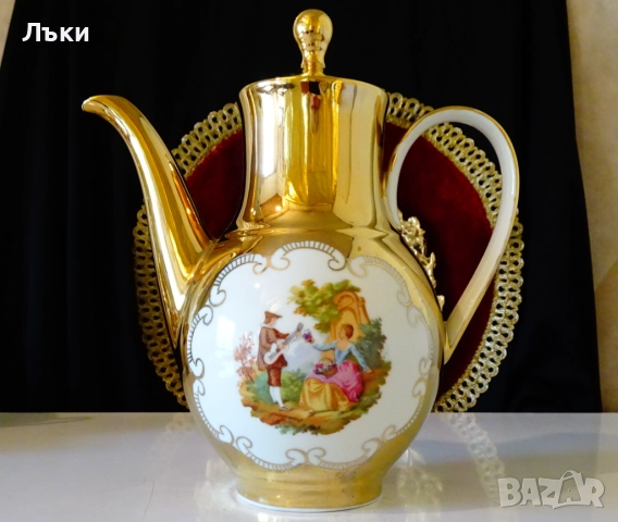 Кана баварски порцелан,злато,картина,1.5 л. 