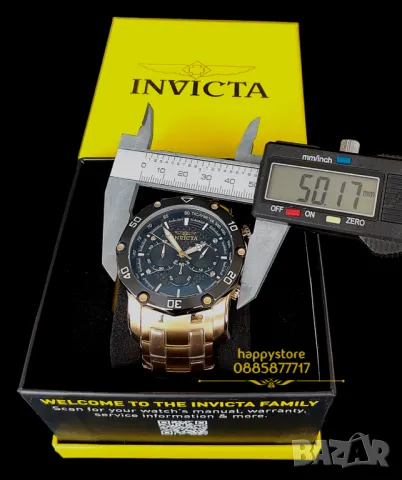 часовник INVICTA Pro Diver Gold 50 мм, Инвикта нов , снимка 8 - Мъжки - 47302212