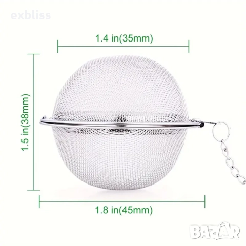 Инфузер за чай във формата на топка за многократна употреба 2бр., снимка 2 - Форми - 51694364