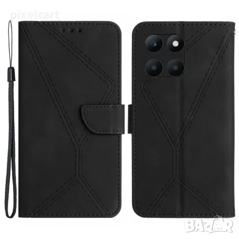 Калъф тефтер Wallet за Huawei Honor X6a, Черен, снимка 1 - Калъфи, кейсове - 47966825