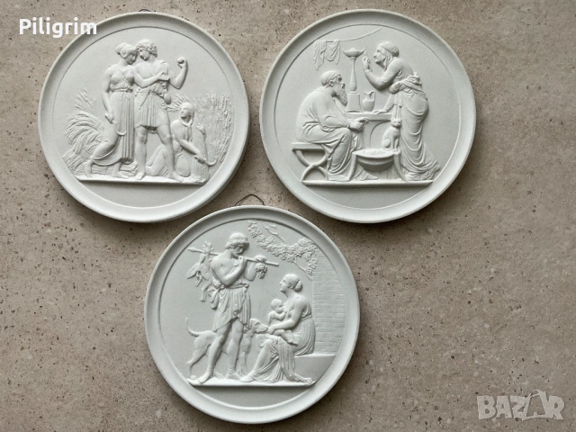 Порцеланов барелеф (плакета) "Четири сезона" Royal Copenhagen, Дания.