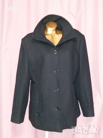 44 Дамско ,късо ,черно палто , снимка 2 - Палта, манта - 52557283