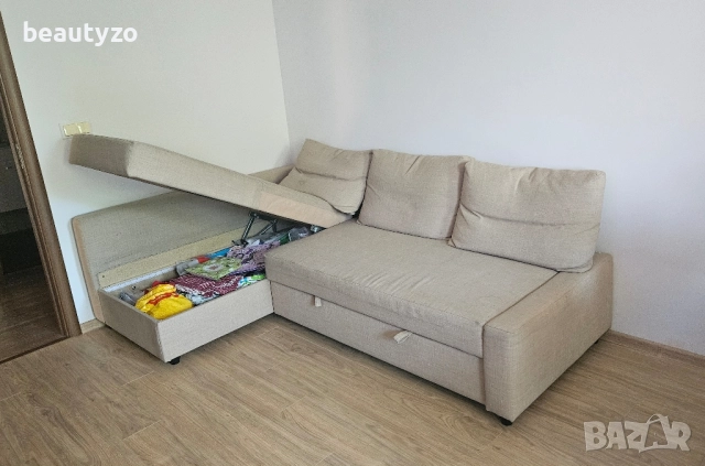 Диван от плат в бежово, снимка 3 - Дивани и мека мебел - 51714380