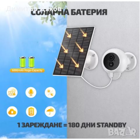 Соларна камера-компактна с 3MP UHD, снимка 5 - Камери - 46474123