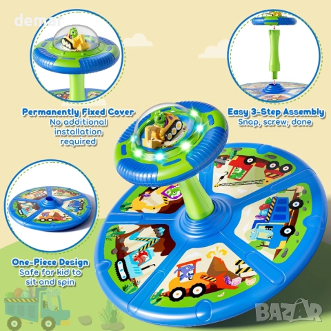 Lehoo Castle - играчка за сядане и въртене с динозавърска тематика, снимка 4 - Образователни игри - 52413243