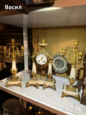 Каминен часовник комплект за камина 3 части 