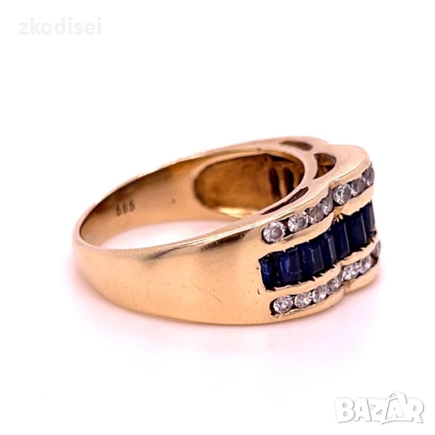 Златен дамски пръстен 6,20гр. размер:57 14кр. проба:585 модел:37064-1, снимка 3 - Пръстени - 53347057