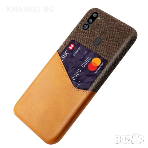 Samsung Galaxy M21 2021 Удароустойчив Cloth Texture Кожен Калъф и Протектор, снимка 7 - Калъфи, кейсове - 48387996