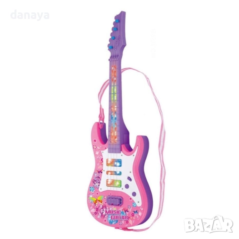 6193 Детска електрическа китара със светлини музикална играчка, 52 см