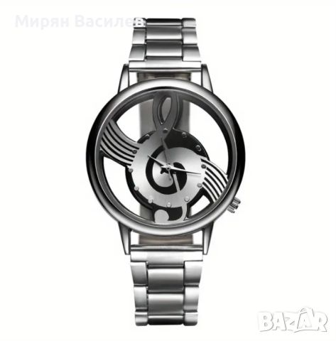 Моден Мъжки кварцов часовник с музикален символ, снимка 3 - Мъжки - 46341643