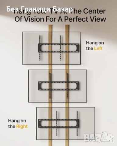Нова Фиксирана стенна стойка за голям ТВ до 120" VESA 900x600 136кг, снимка 8 - Стойки, 3D очила, аксесоари - 53530095
