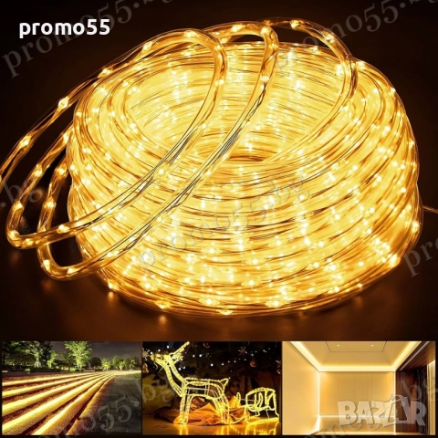 Коледен светещ Led маркуч в магична топла свелина 20м., снимка 2 - Други - 52587631