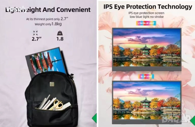 ZSUS 15.6-инчов преносим монитор , снимка 2 - Други - 51831412