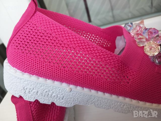 Дамски спортни обувки в розов цвят с камъни, снимка 8 - Дамски ежедневни обувки - 45900785