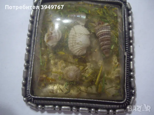 Стара голяма сребърна висулка с морски мотиви., снимка 4 - Колиета, медальони, синджири - 49623228