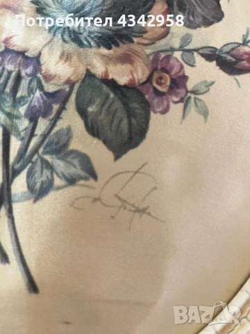 Vintage.Копринена картина в рамка., снимка 3 - Антикварни и старинни предмети - 51392586