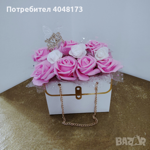 Чанта от вечни рози, снимка 1 - Други - 45019474