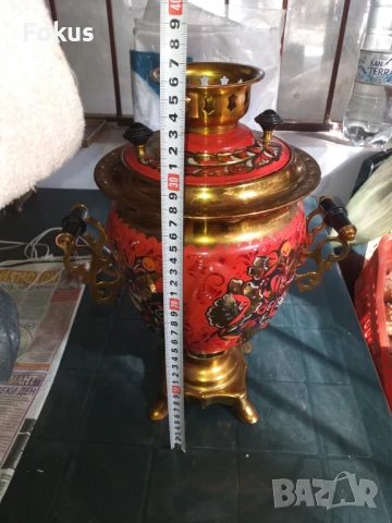 Уникален руски ръчно рисуван самовар чайник, снимка 4 - Антикварни и старинни предмети - 50839856